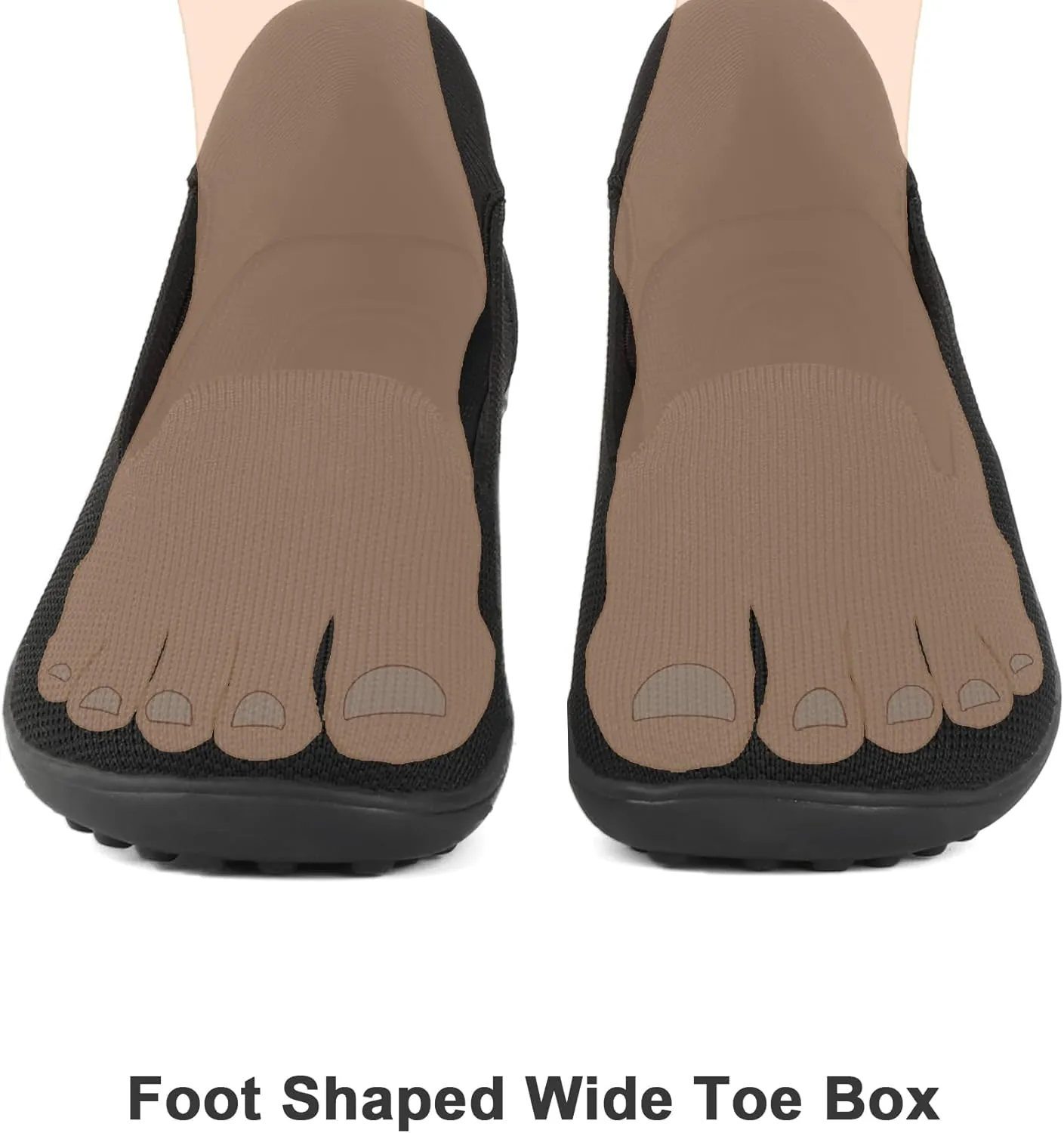 Womens Wide Toe Box Slip on Walking Shoes Non Slip Shoes Arch Support Casual Loafers Soft Knit Shoes
