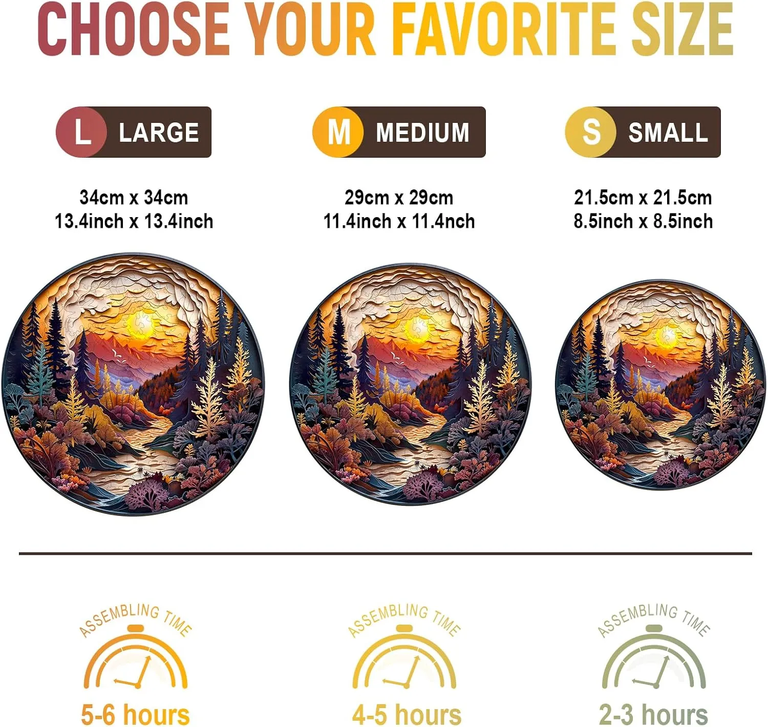 Wooden Puzzles for Adults, Unique Animal Shaped Sunset Forest Adult Puzzle, 3D Vision Wooden Jigsaw Puzzles Adult, Challenging Creative Gifts Family Games 8.5 * 8.5in 100pcs