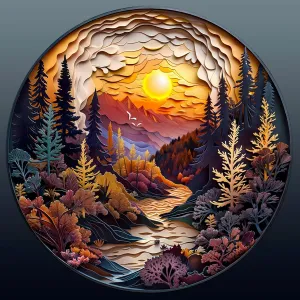 Wooden Puzzles for Adults, Unique Animal Shaped Sunset Forest Adult Puzzle, 3D Vision Wooden Jigsaw Puzzles Adult, Challenging Creative Gifts Family Games 8.5 * 8.5in 100pcs