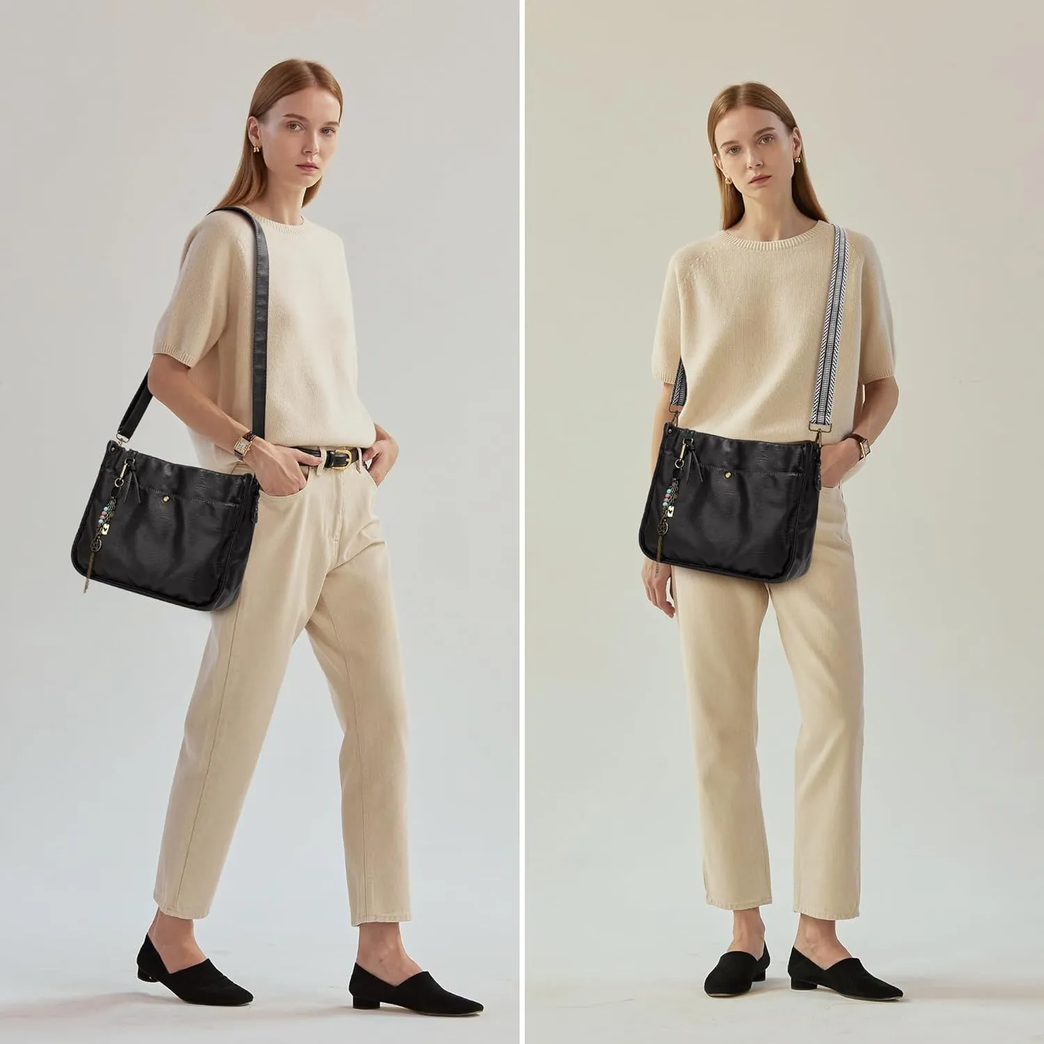 Worldlyda Crossbody Bags for Women Soft Vegan Leather Shoulder Bags Handbags and Purses for Women hobo bag