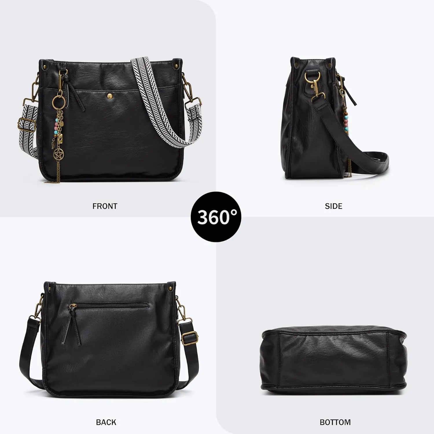 Worldlyda Crossbody Bags for Women Soft Vegan Leather Shoulder Bags Handbags and Purses for Women hobo bag