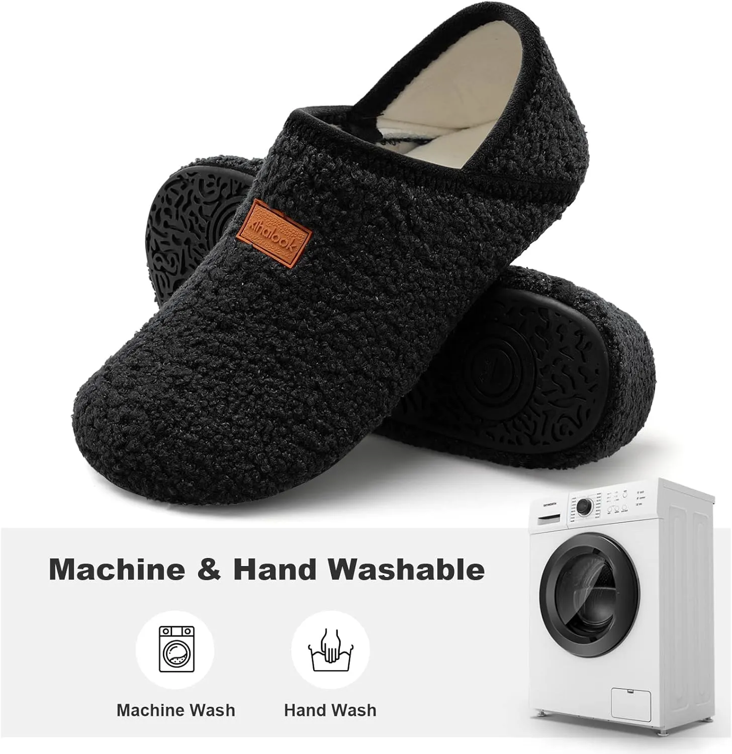 XIHALOOK House Slippers for Women Men Cozy Sock Shoes with Soft Rubber Sole Slip On for Indoor/Outdoor