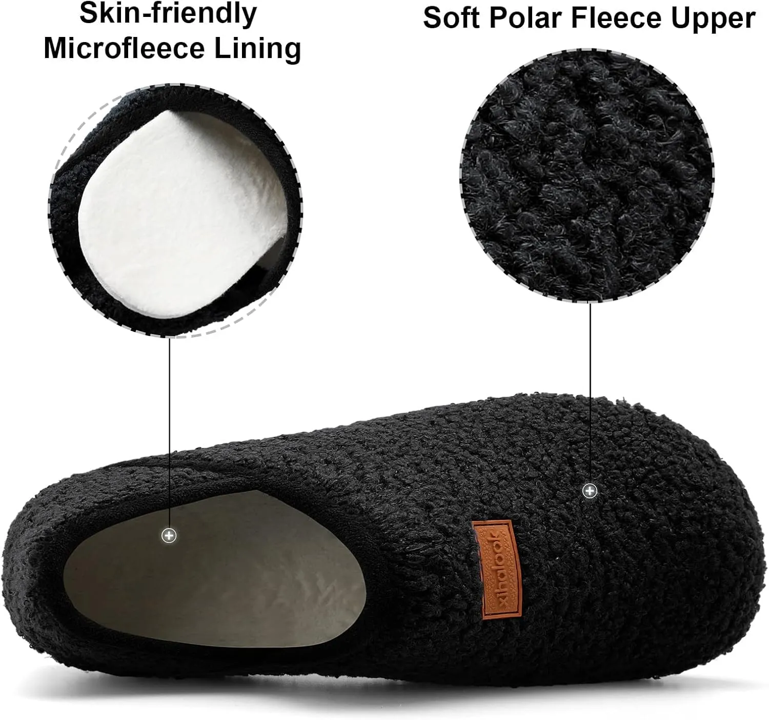XIHALOOK House Slippers for Women Men Cozy Sock Shoes with Soft Rubber Sole Slip On for Indoor/Outdoor