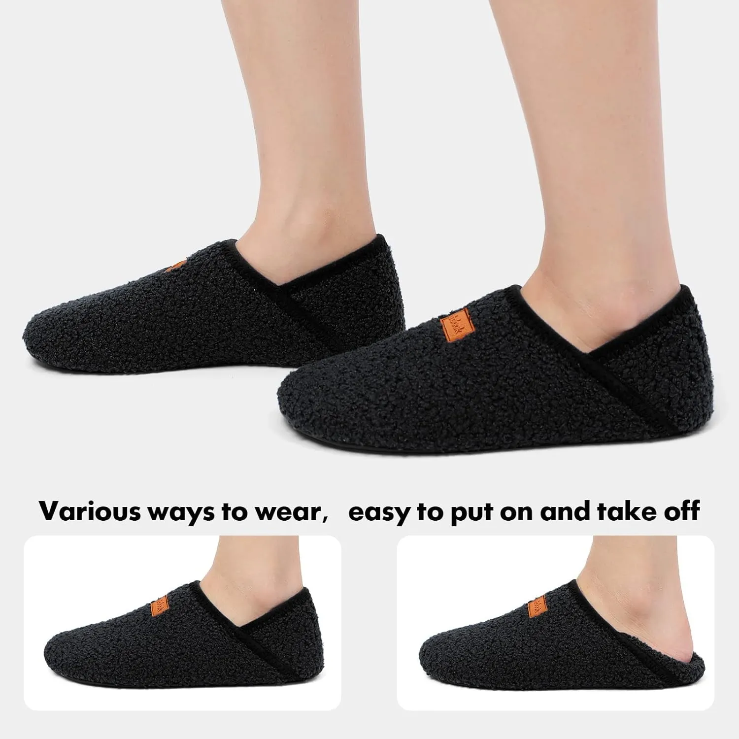 XIHALOOK House Slippers for Women Men Cozy Sock Shoes with Soft Rubber Sole Slip On for Indoor/Outdoor
