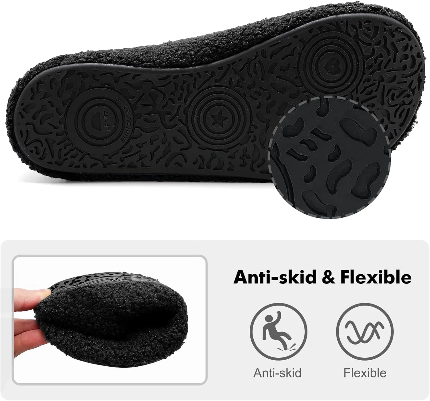 XIHALOOK House Slippers for Women Men Cozy Sock Shoes with Soft Rubber Sole Slip On for Indoor/Outdoor