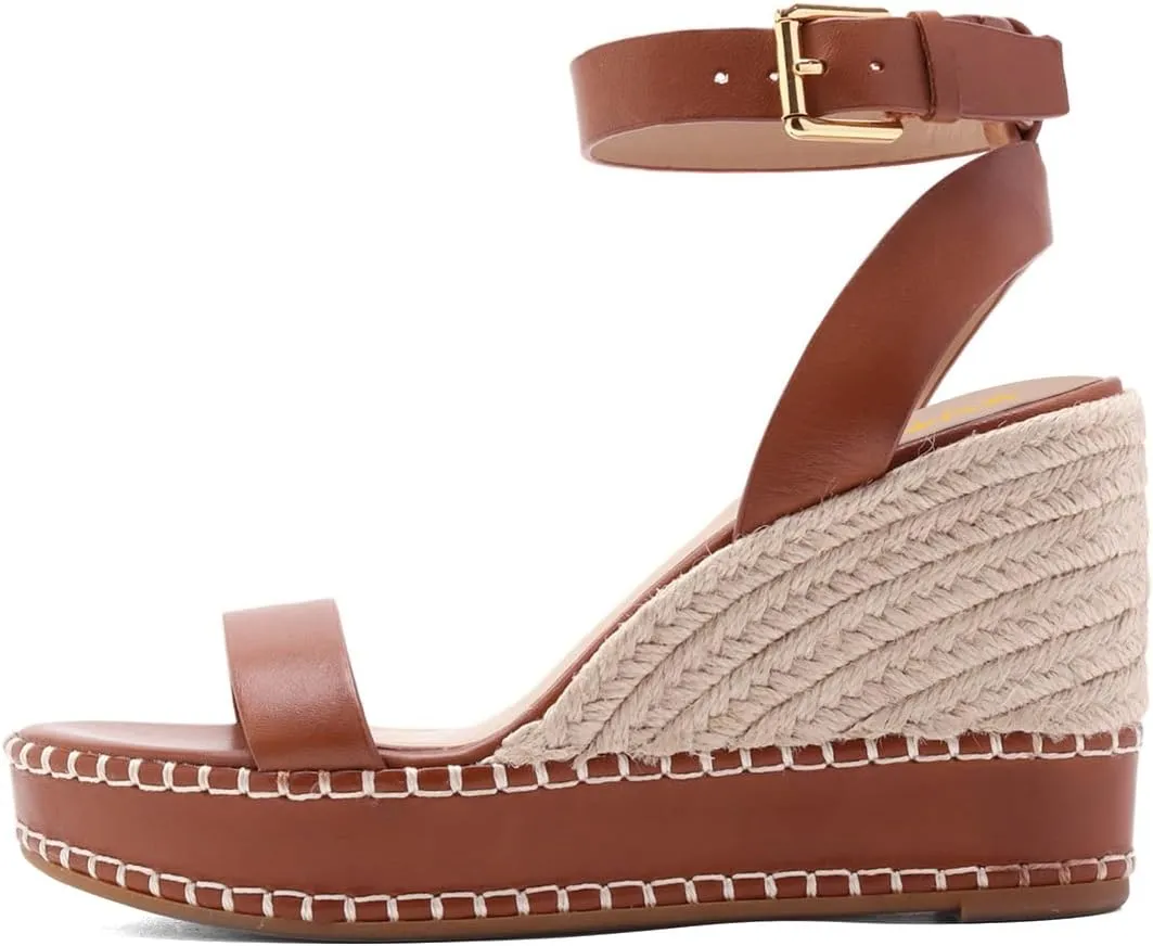 XYD Women Espadrilles Wedge Resort Sandals Open Toe Platform High Heel Ankle Strap Holiday Dress Shoes