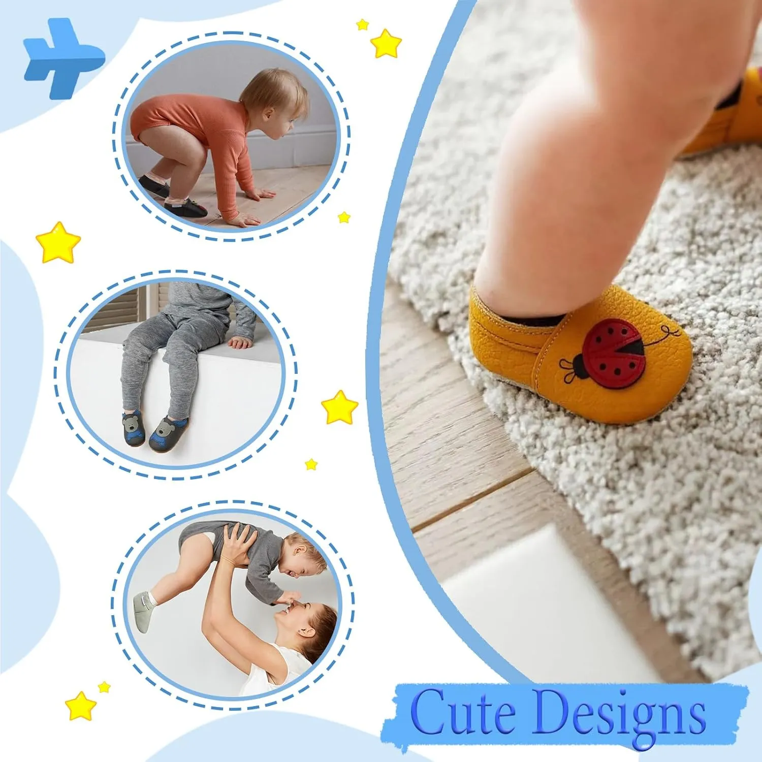 YIHAKIDS Baby Leather Shoes Soft Sole First Walking Moccasins Infants Toddler Boys Girls Crawling Slippers Slip-on Shoes Solid Color Shoes
