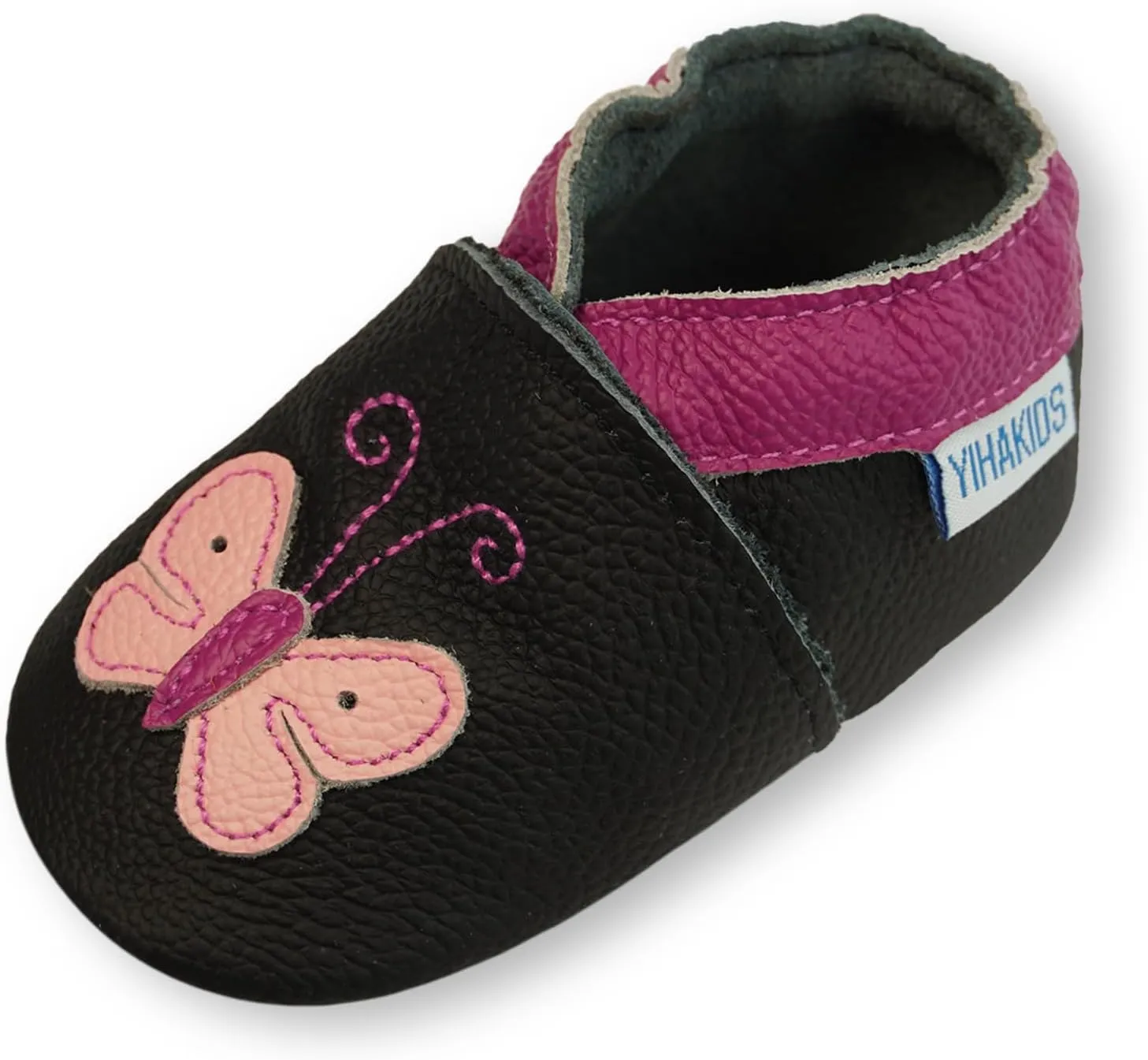 YIHAKIDS Baby Leather Shoes Soft Sole First Walking Moccasins Infants Toddler Boys Girls Crawling Slippers Slip-on Shoes with Elastic Ankle