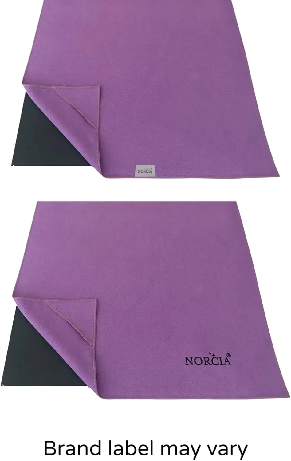 Yoga Towel, Non Slip Hot Yoga Mat Towel with Corner Pockets, Mat-Sized 24" x 72", 100% Microfiber Sweat Absorbent, Perfect for Hot Yoga, Bikram, Pilates and Yoga Mats (Purple)
