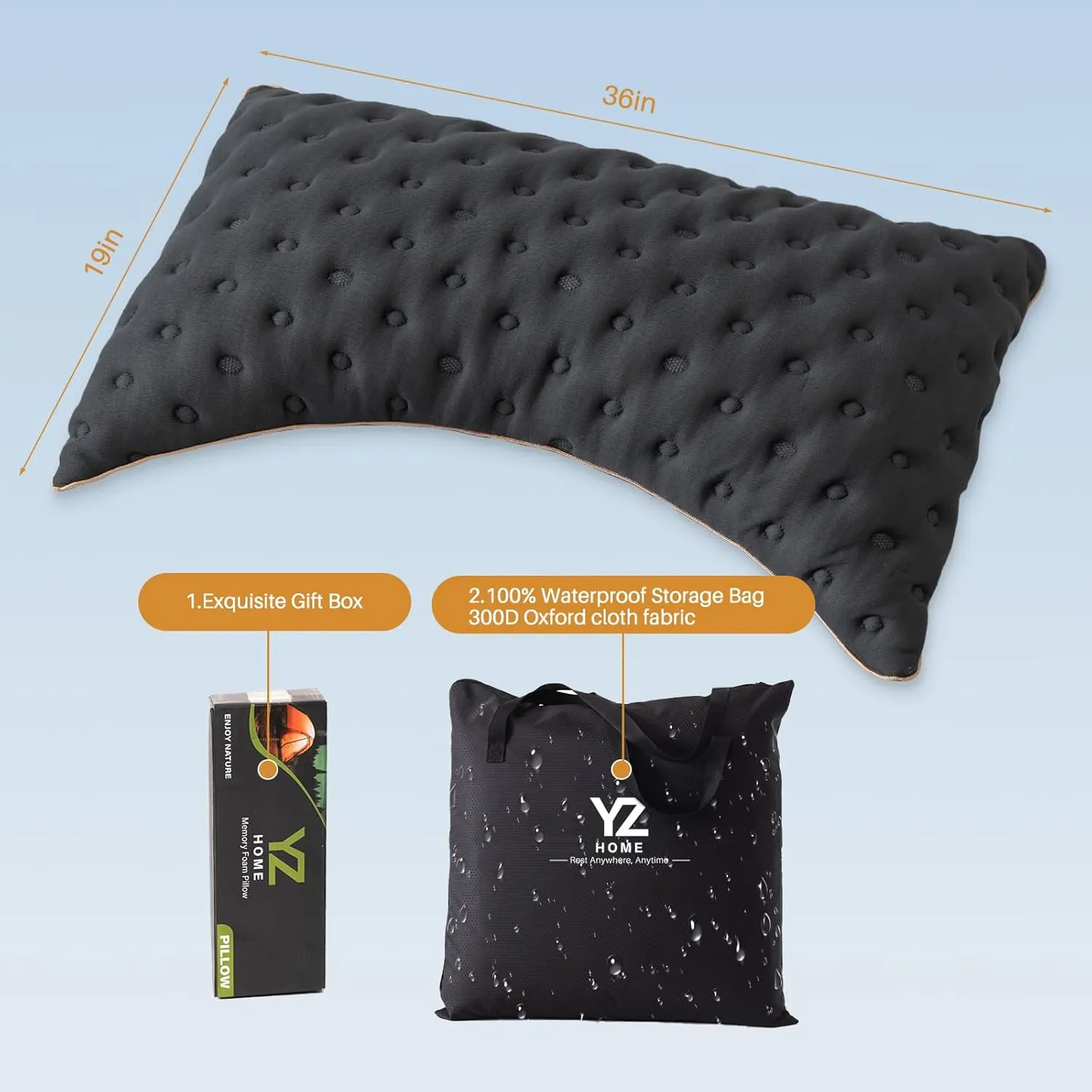 YZ HOME Bed Pillow for Side and Back Sleepers King Size Side Sleeper Pillow with Adjustable Memory Foam Filling for Neck and Shoulder Pain - Additional Storage Bag Included,Black