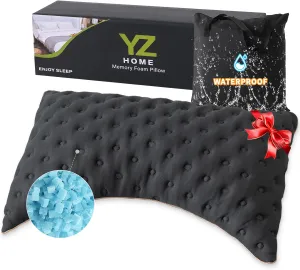YZ HOME Bed Pillow for Side and Back Sleepers King Size Side Sleeper Pillow with Adjustable Memory Foam Filling for Neck and Shoulder Pain - Additional Storage Bag Included,Black