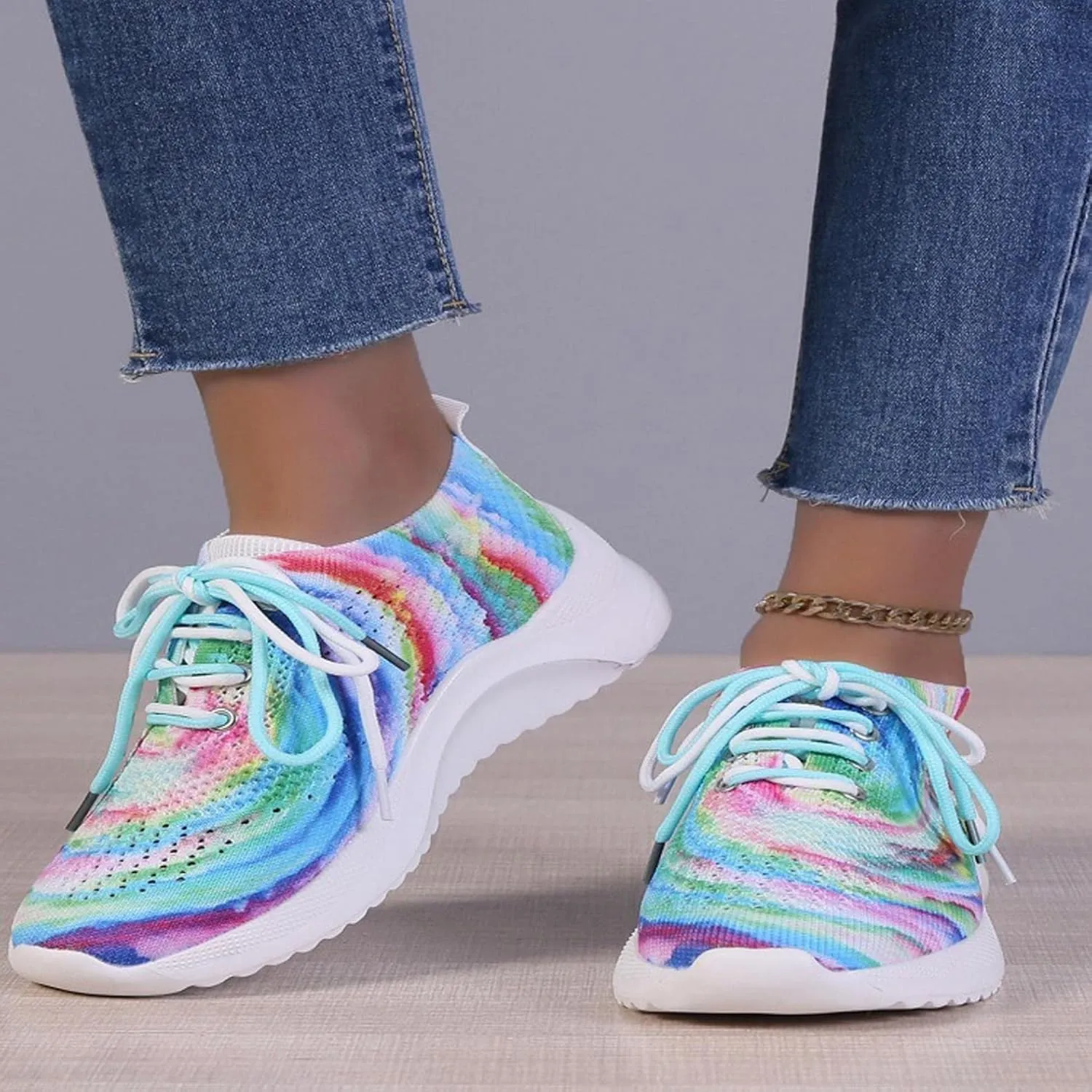 ZBYY Womens Walking Tennis Shoes Breathable Slip On Casual Sneakers for Gym Mesh Workout Fitness Running Sports Shoes