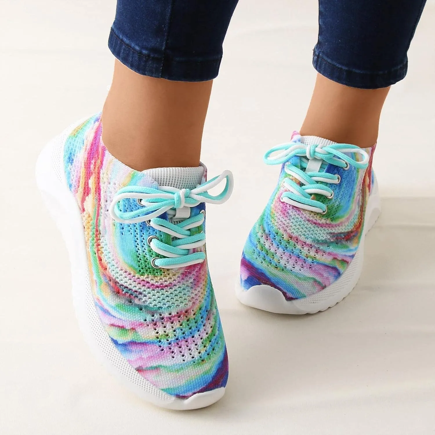 ZBYY Womens Walking Tennis Shoes Breathable Slip On Casual Sneakers for Gym Mesh Workout Fitness Running Sports Shoes