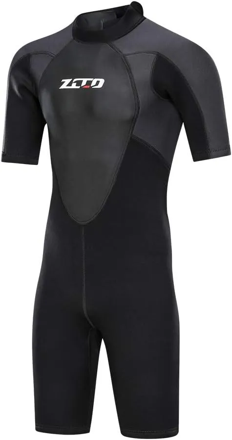 ZCCO Men's Wetsuits 1.5/3mm Premium Neoprene Back Zip Shorty Dive Skin for Spearfishing,Snorkeling, Surfing,Canoeing,Scuba Diving Suits