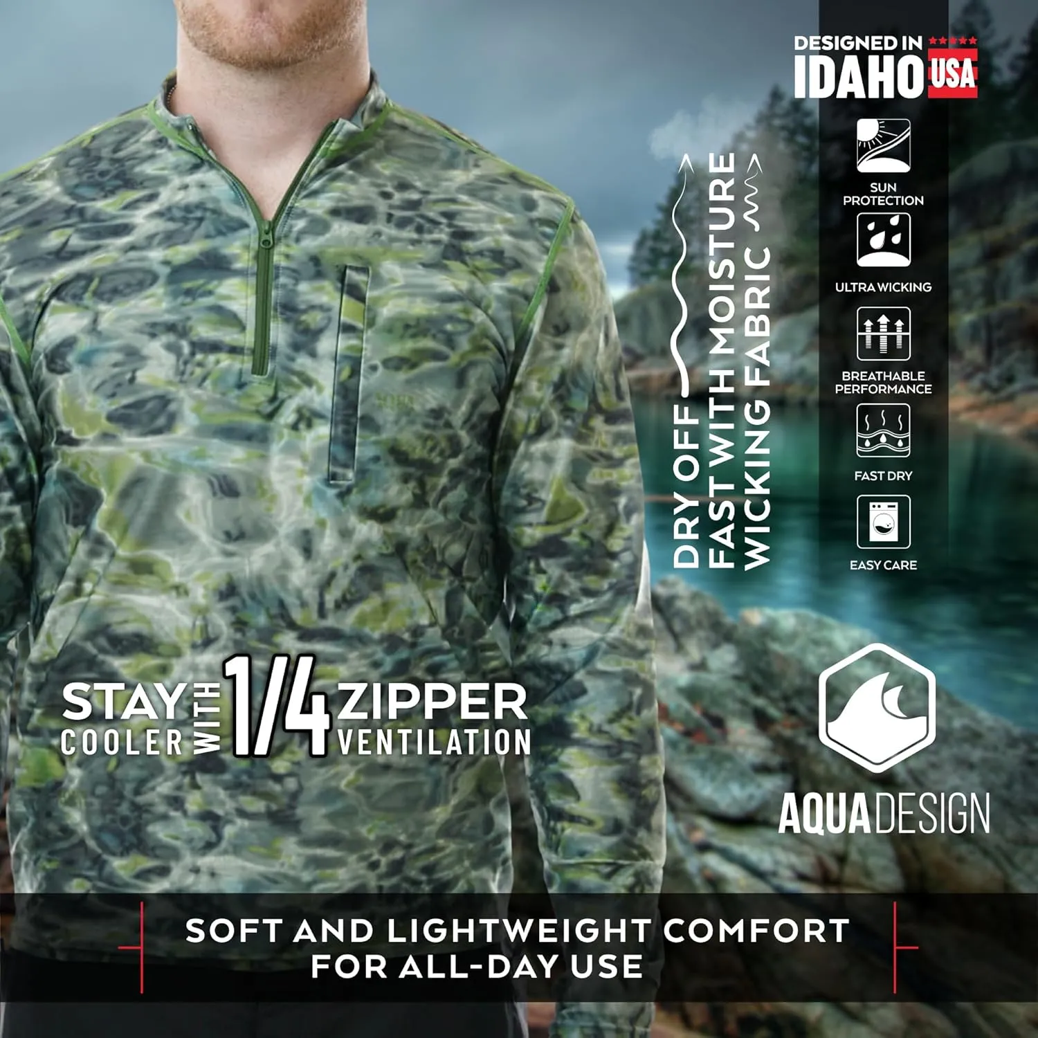 Zip Rash Guard Men: Long Sleeve Mens UPF 50  UV Protection Shirt