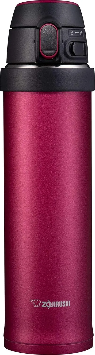 Zojirushi SM-QHE48RK, Flip-and-Go Stainless Mug, 16-Ounce, Hibiscus Red