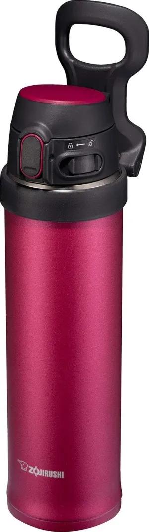 Zojirushi SM-QHE48RK, Flip-and-Go Stainless Mug, 16-Ounce, Hibiscus Red
