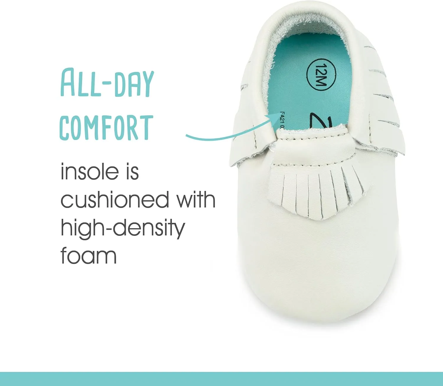 Zutano Unisex Baby Leather Moccasins, Slip Resistant, Soft-Sole Stay On Baby Shoes