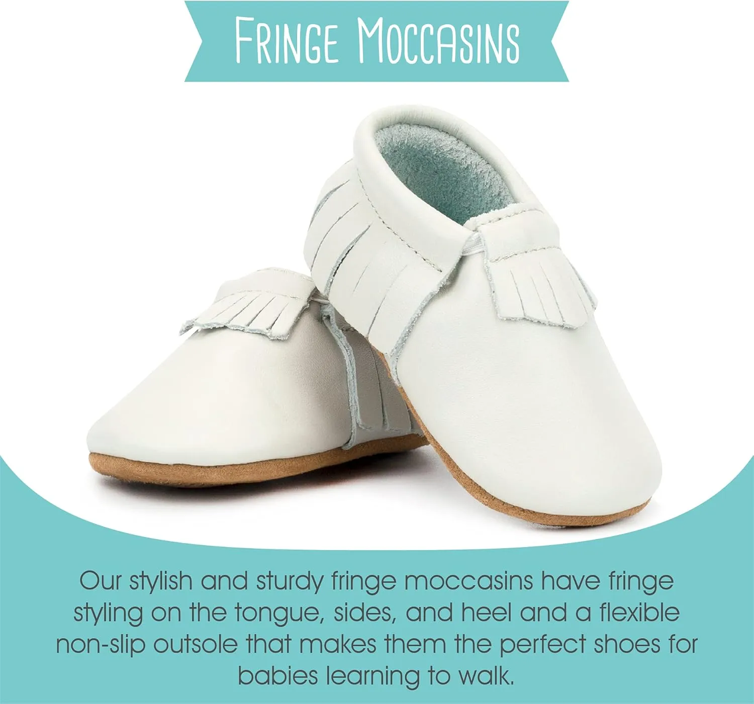 Zutano Unisex Baby Leather Moccasins, Slip Resistant, Soft-Sole Stay On Baby Shoes