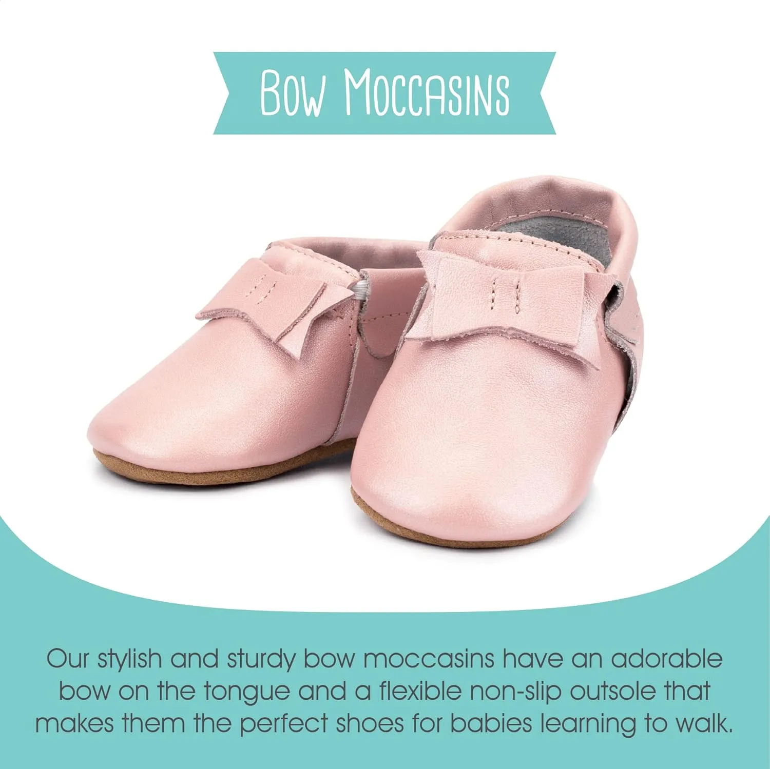 Zutano Unisex Baby Leather Moccasins, Slip Resistant, Soft-Sole Stay On Baby Shoes