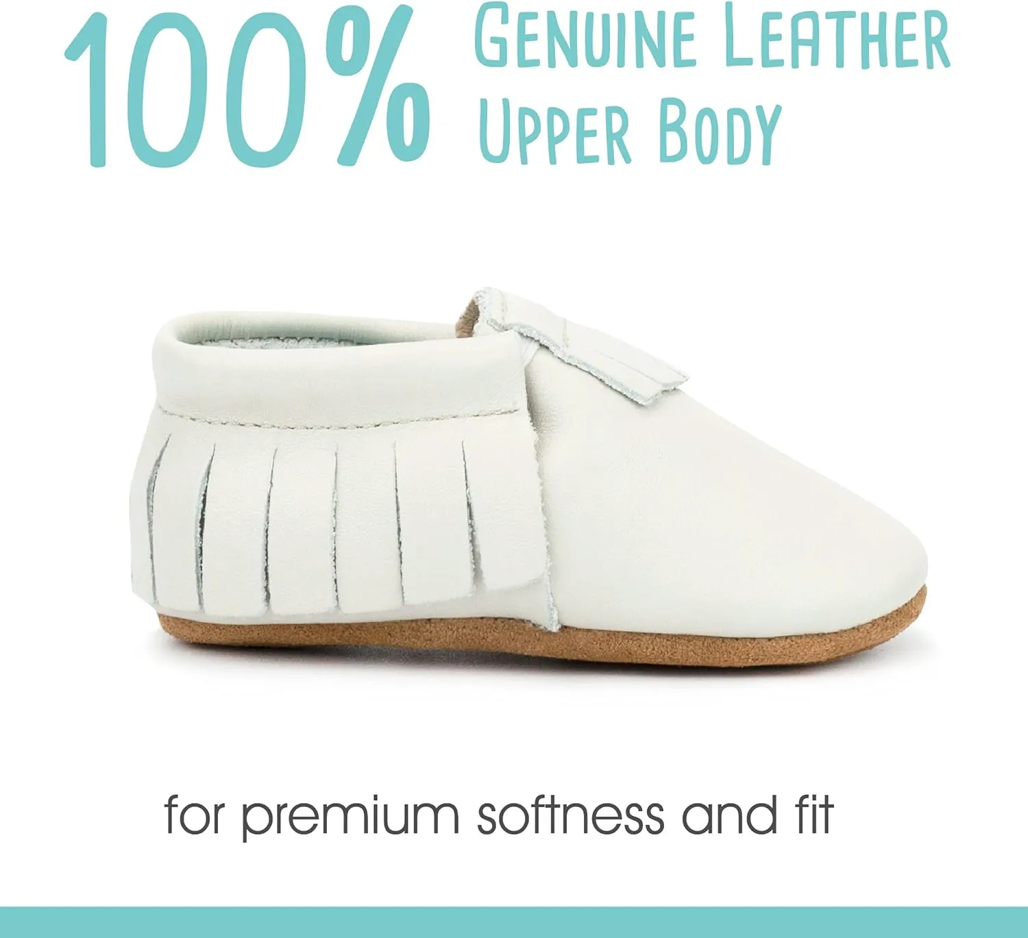 Zutano Unisex Baby Leather Moccasins, Slip Resistant, Soft-Sole Stay On Baby Shoes